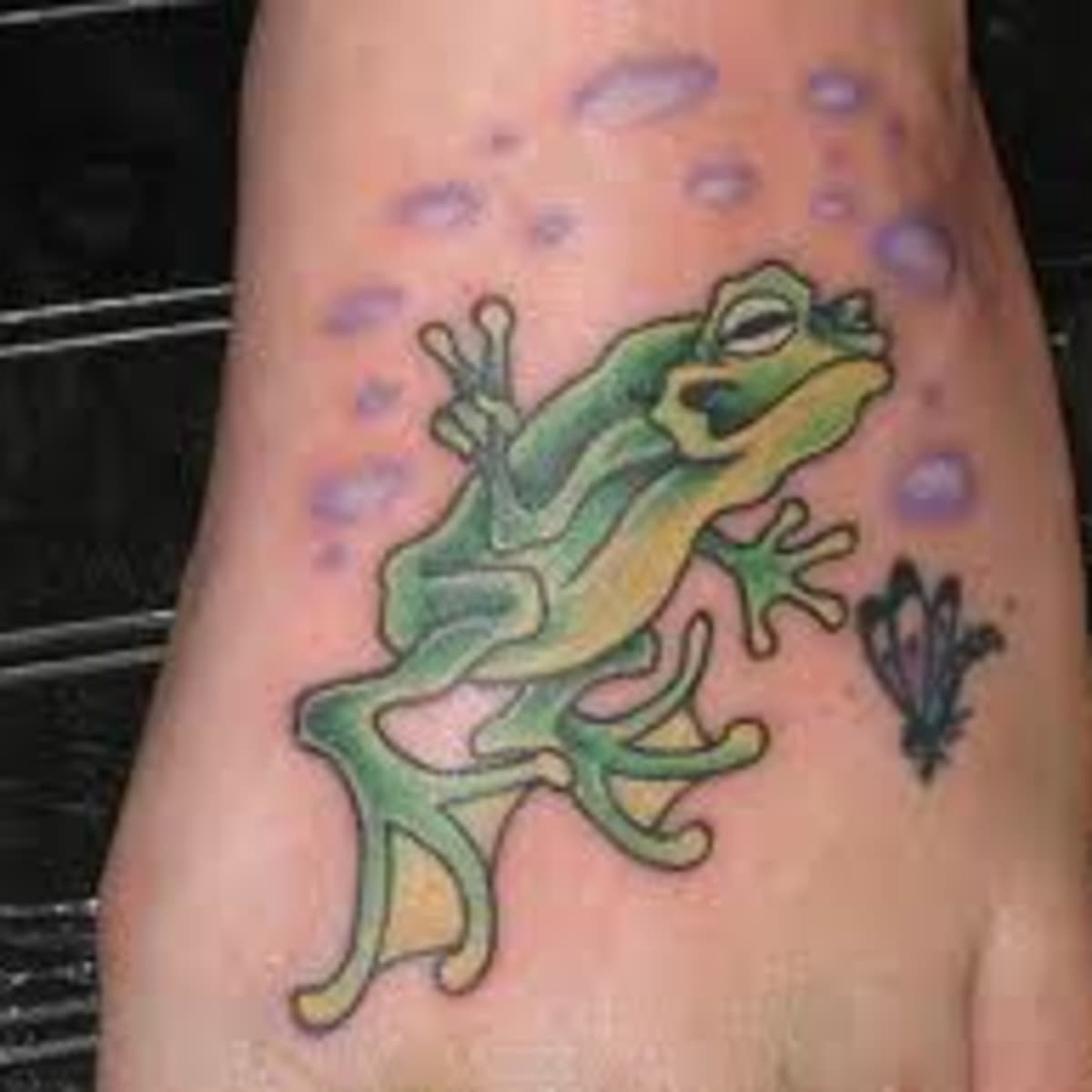 Cute Small Frog Tattoo Idea