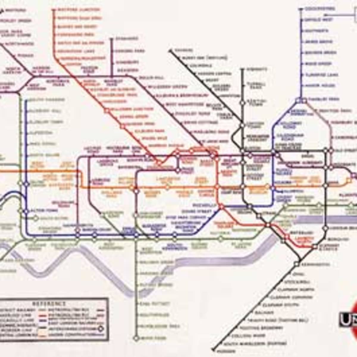 London Underground Original Tube Map Northern Line Diagram Art 