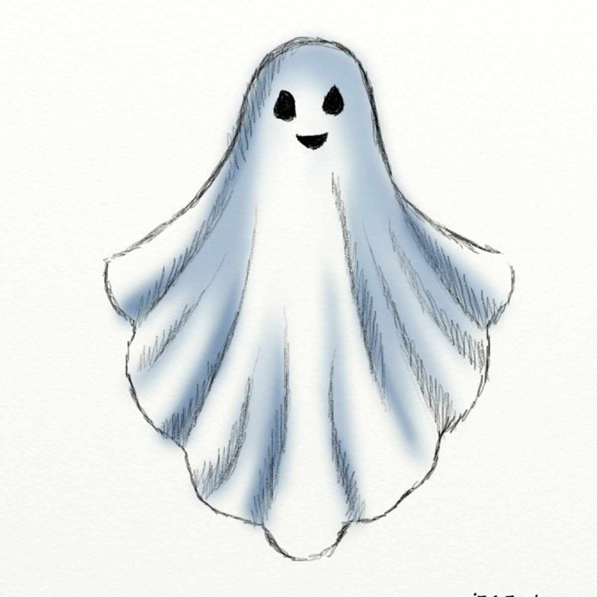 Halloween drawings] How to draw a cute Ghost drawing