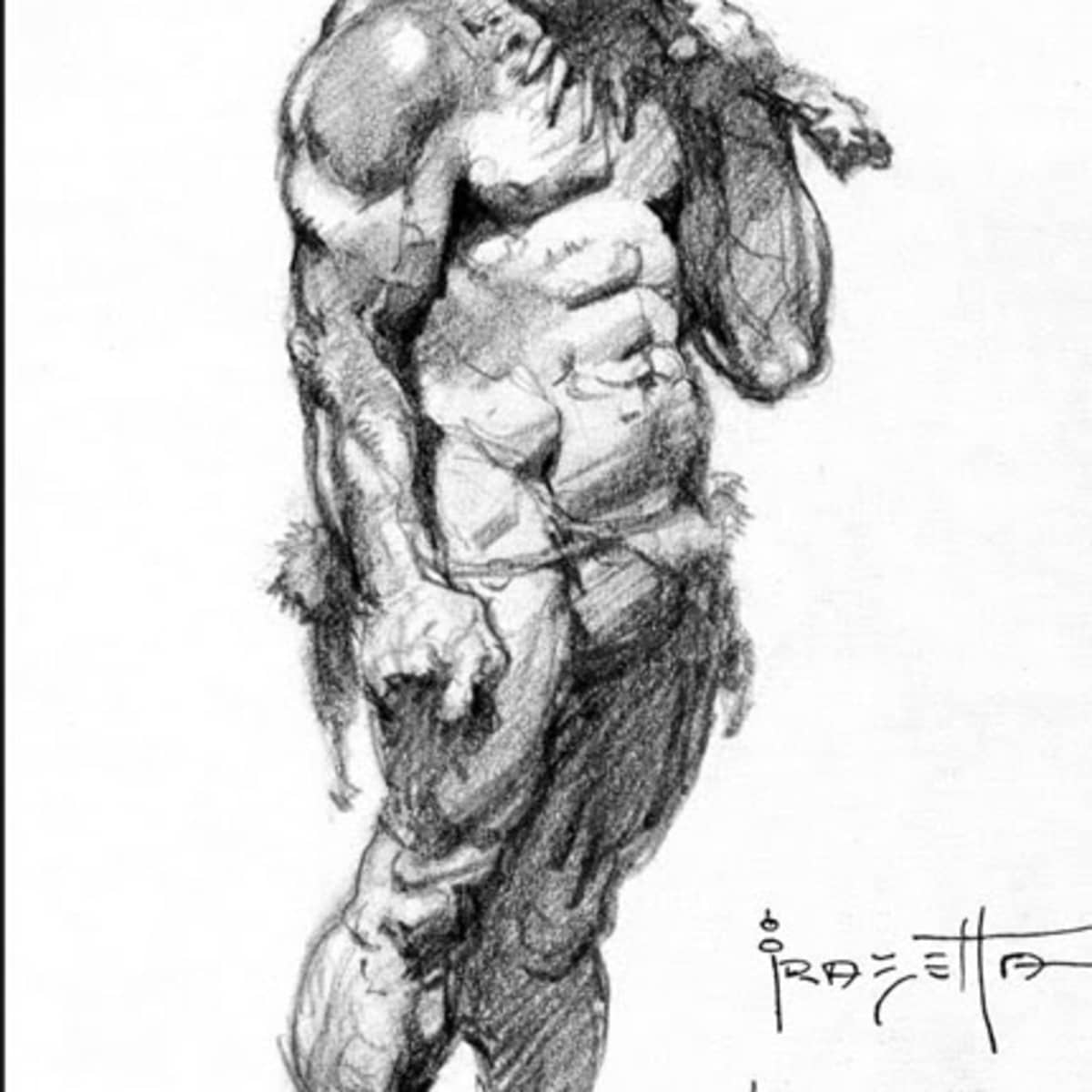 Frank Frazetta Pencil Sketch in Ande Parkss Drawings Comic Art Gallery  Room