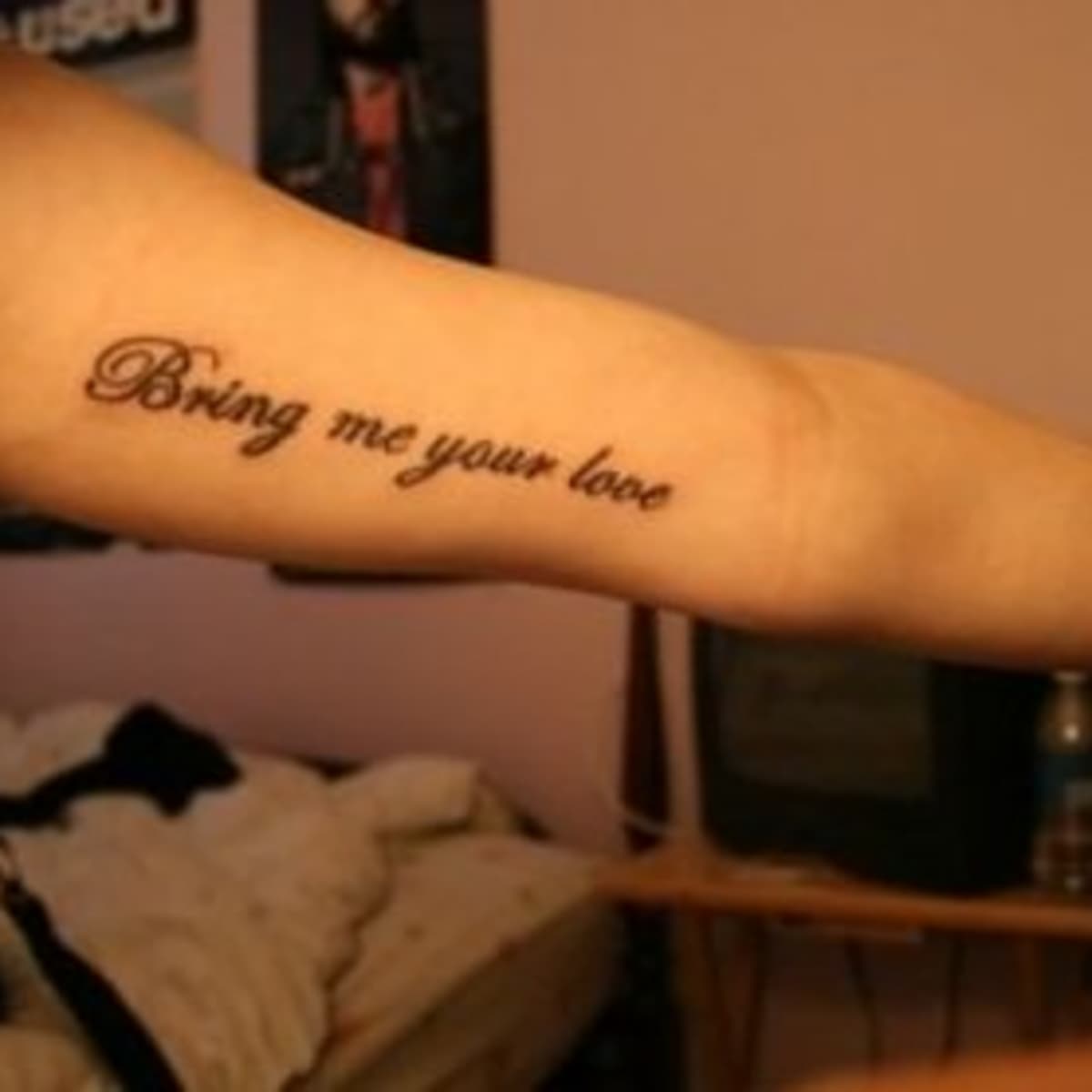 Tattoo tagged with: bob marley and the wailers, winston churchill quotes,  bob marley lyrics, quotes by authors, facebook, music band, typewriter  font, if you are going through hell keep going, twitter, lyric,