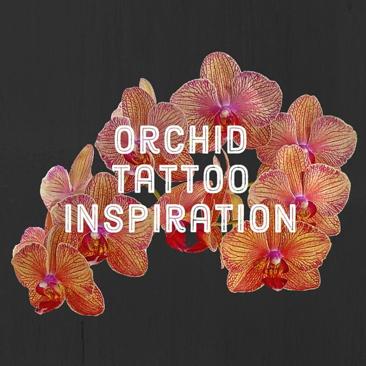 Blackwork orchid tattoo on the inner forearm