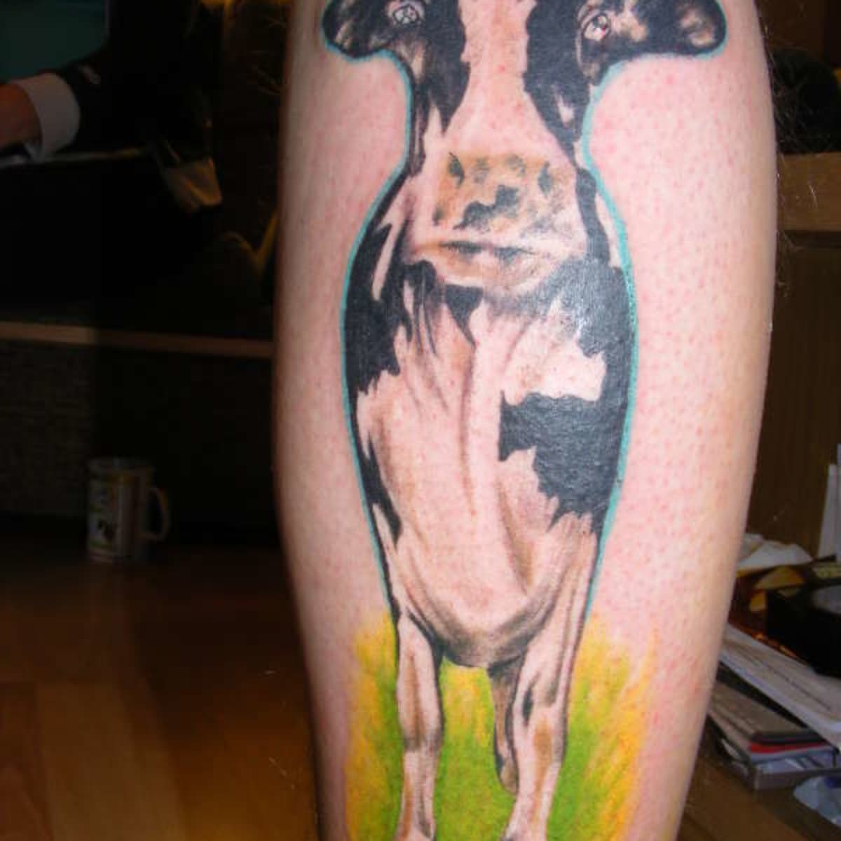 Paintings and Ceramic Sculptures by Dottie Dracos: My Jersey cow Painting  as a Tattoo!!