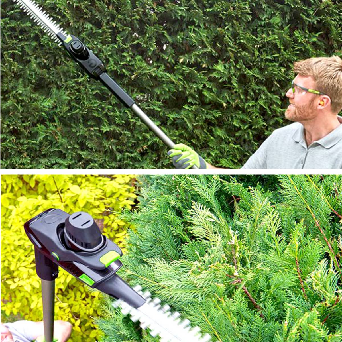 electric hedge trimmer with extension pole