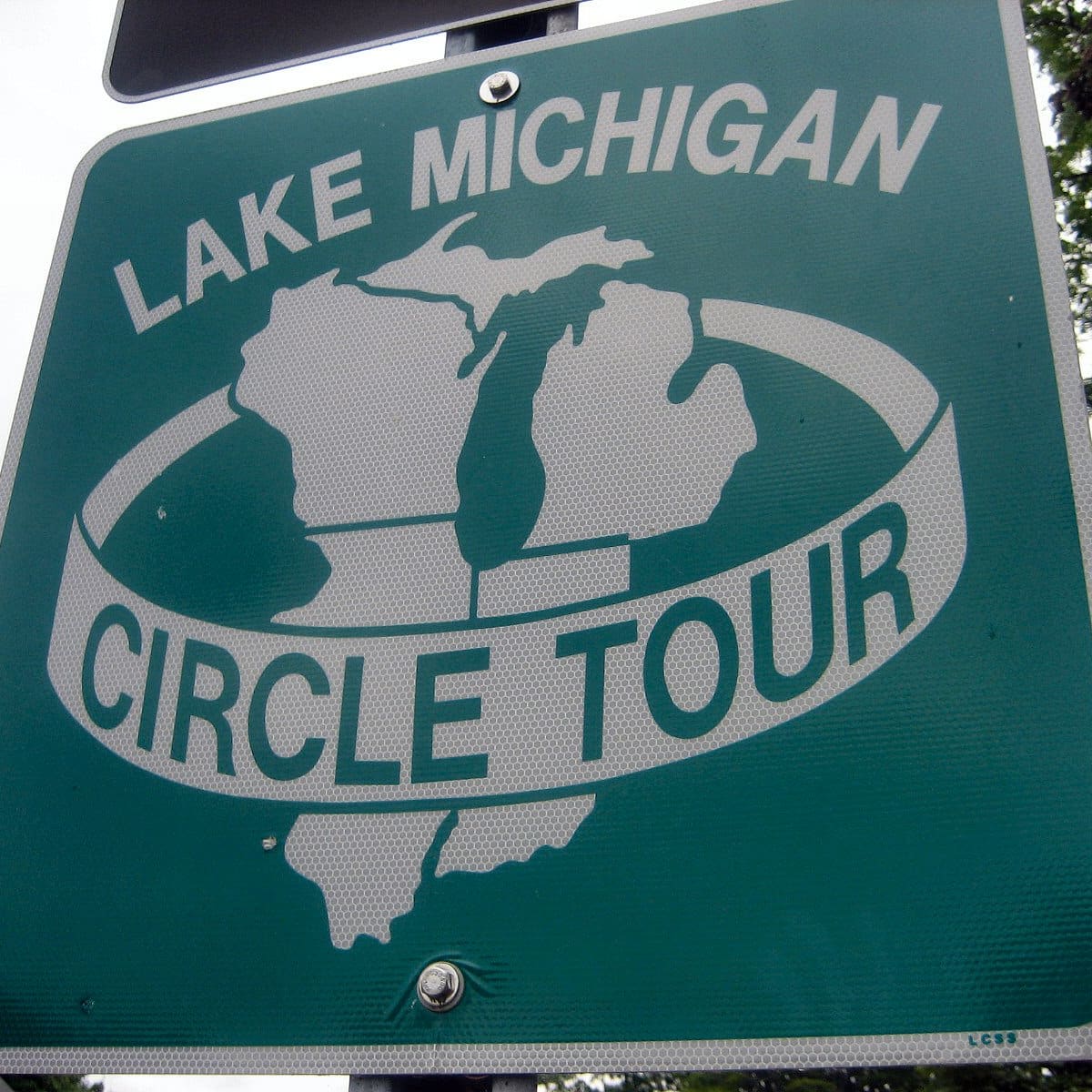 GREAT LAKES MICHIGAN SCENIC CIRCLE TOUR VINYL DECAL STICKER 4in x 4in 