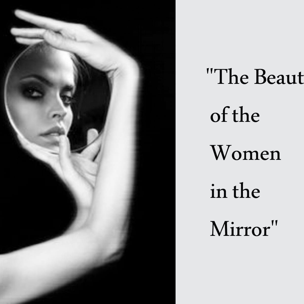 black woman looking in the mirror