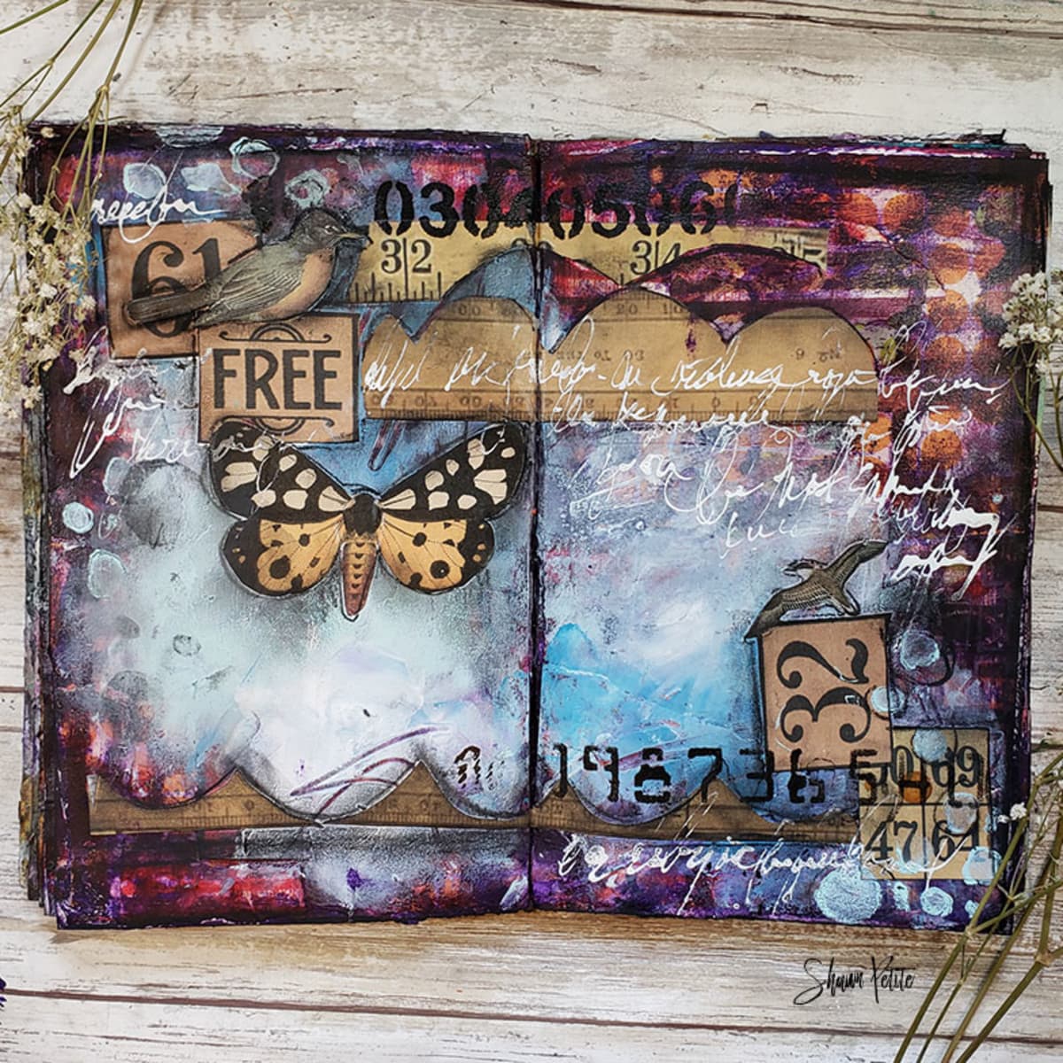 art journal pages mixed media