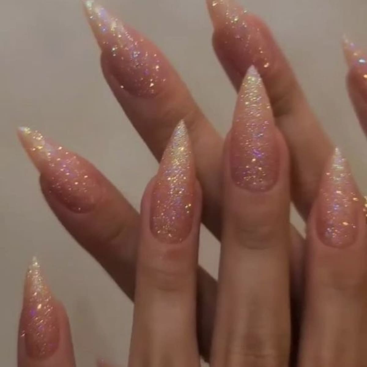 The Golden Hour - Reverse Glitter Gradient Nails