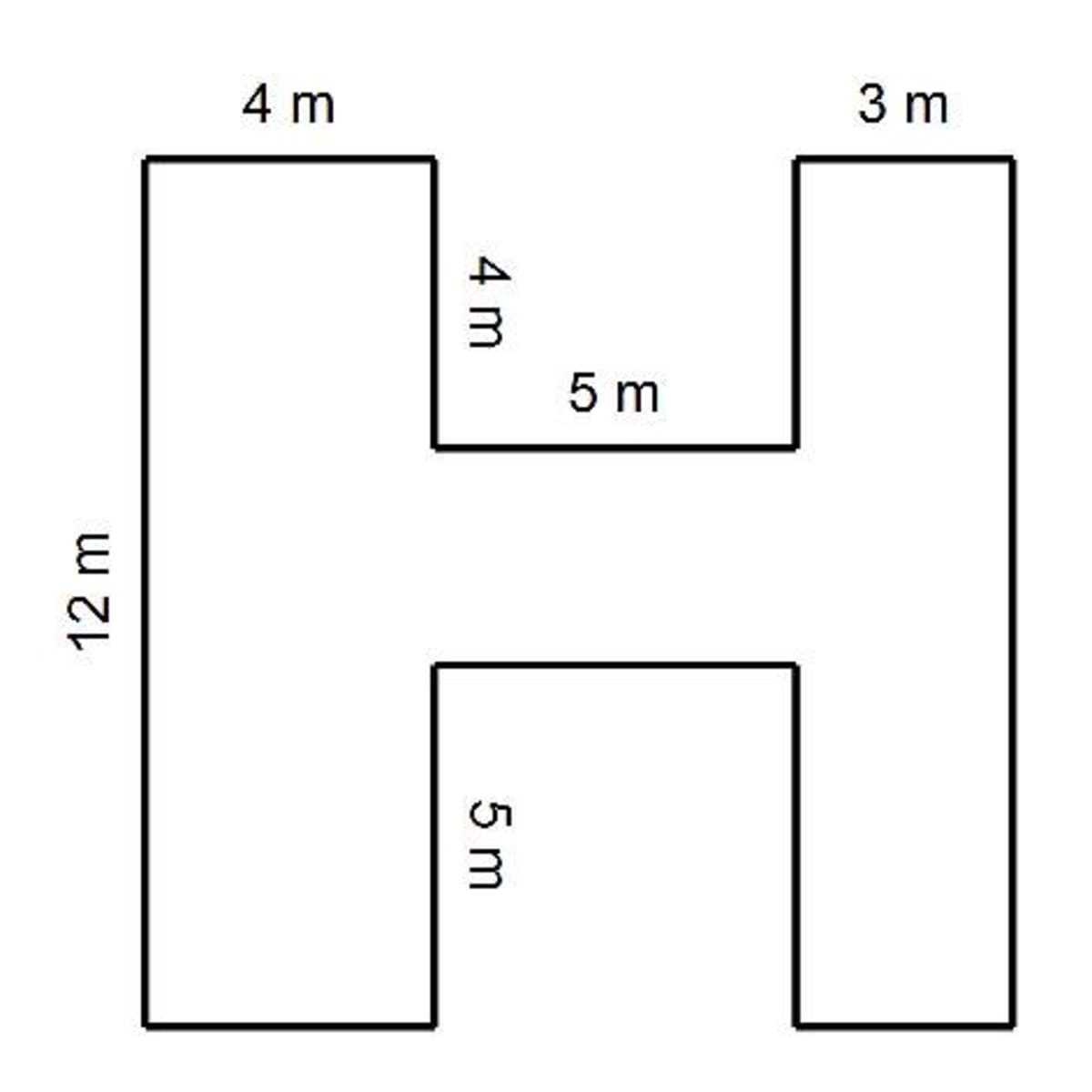 Calculating The Area Of Compound H Shapes Owlcation