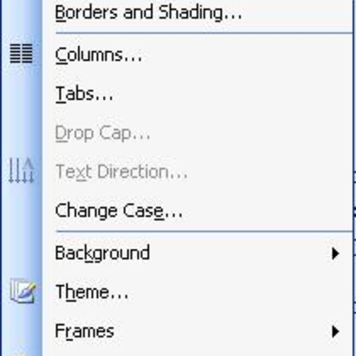 Using The Format Menu Of Microsoft Office Word 03 Turbofuture