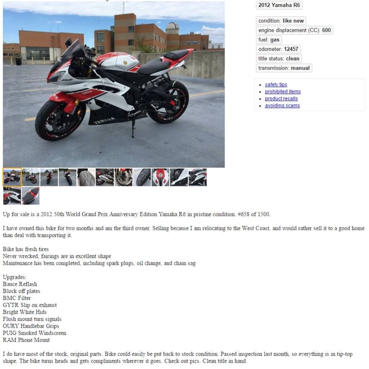 craigslist dirt bike for sale