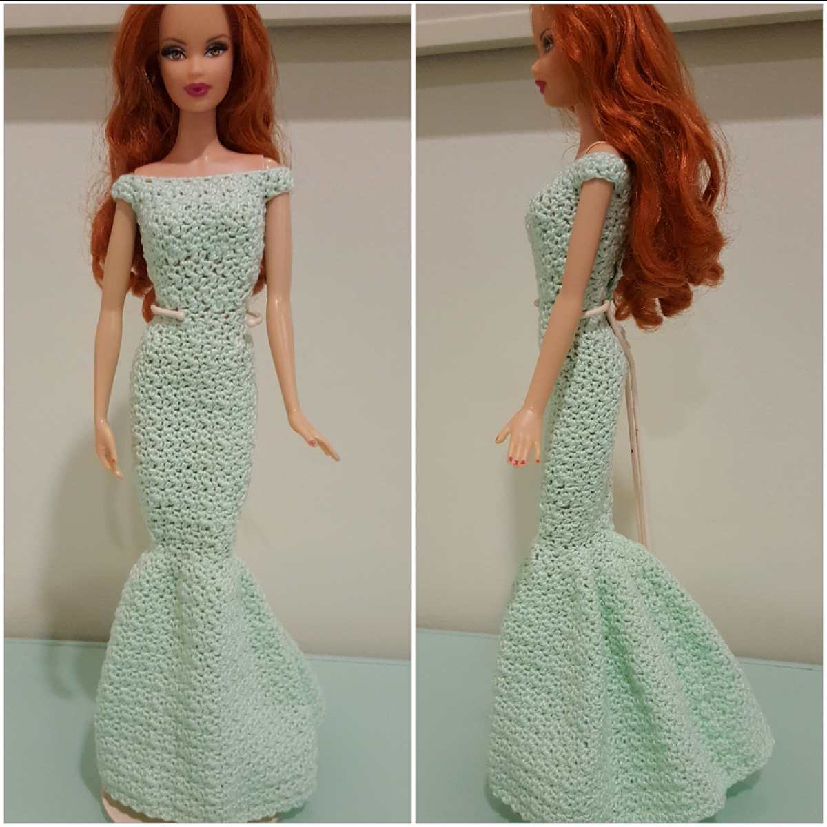 barbie mermaid dress pattern Barbie Off-Shoulder Mermaid Gown (Free Crochet Pattern)