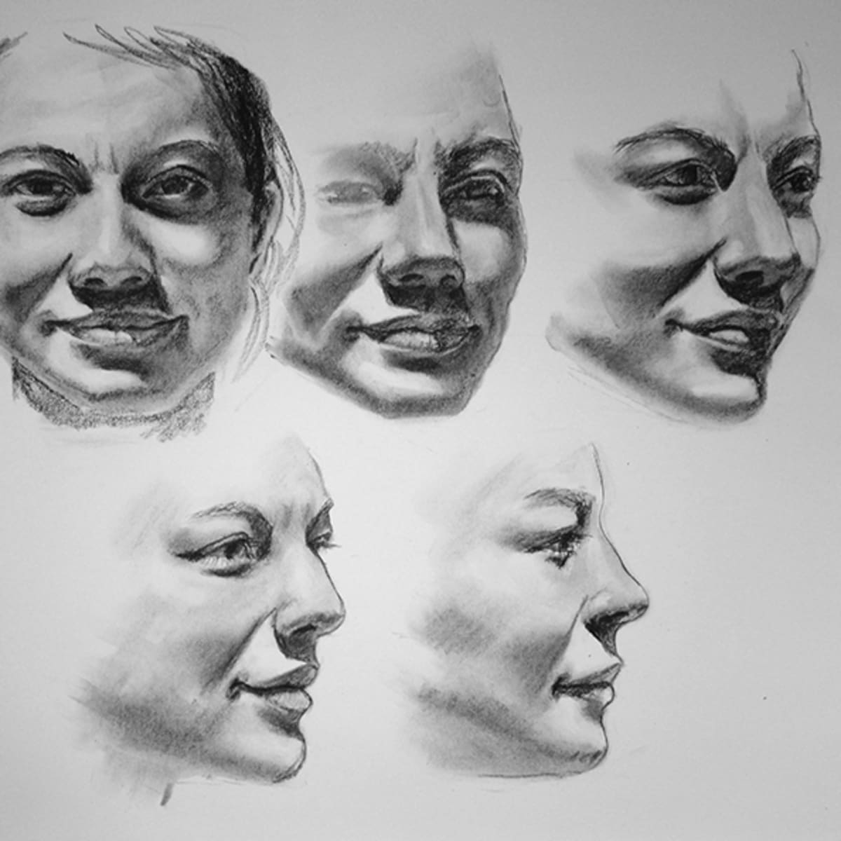 Black And White Human Face Pictures - canvas-smorgasbord