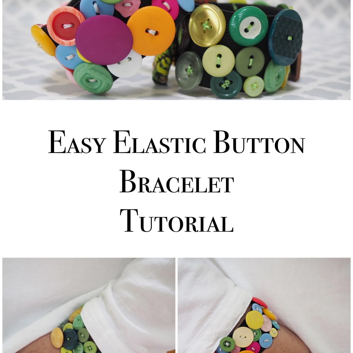 How To Make An Elastic Repurposed Button Bracelet Easy Diy Jewelry Tutorial Feltmagnet Crafts