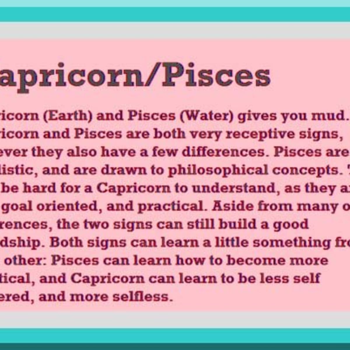 Are Pisces Woman Capricorn Man A Compatible Love Match Hubpages