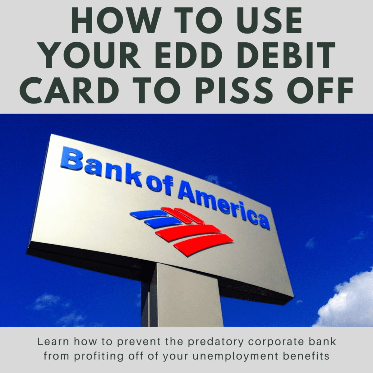 How To Use Your Edd Debit Card To Piss Off Bank Of America Soapboxie