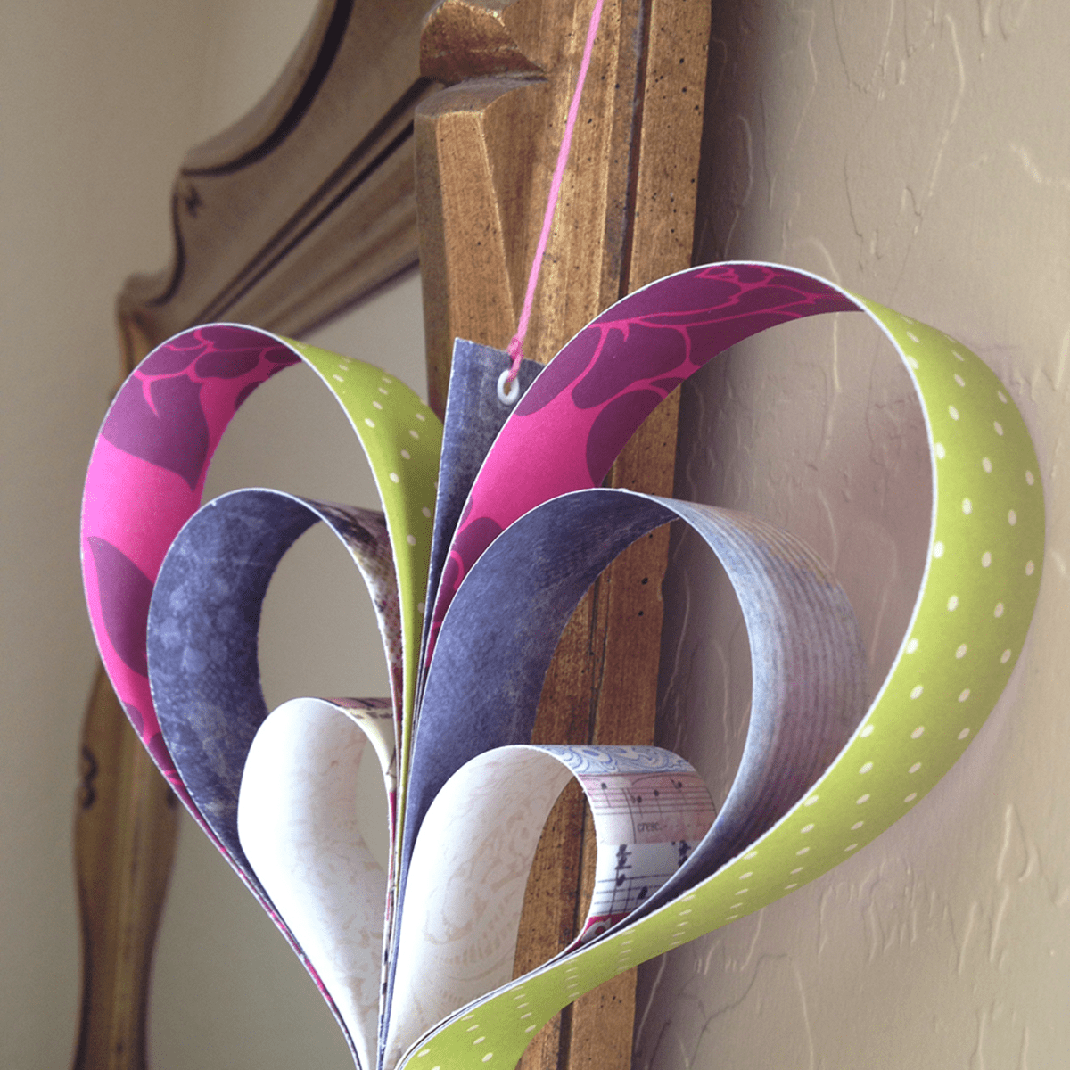 3-D Hanging Paper Hearts Tutorial for Valentine's Day - An Extraordinary Day