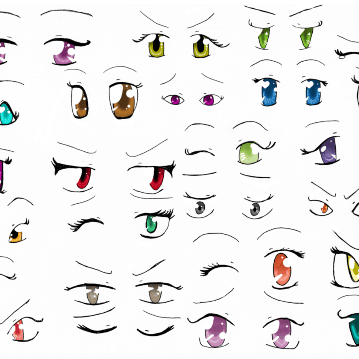 How I Draw Anime Eyes, TOP 9 ANIME Characters Drawing