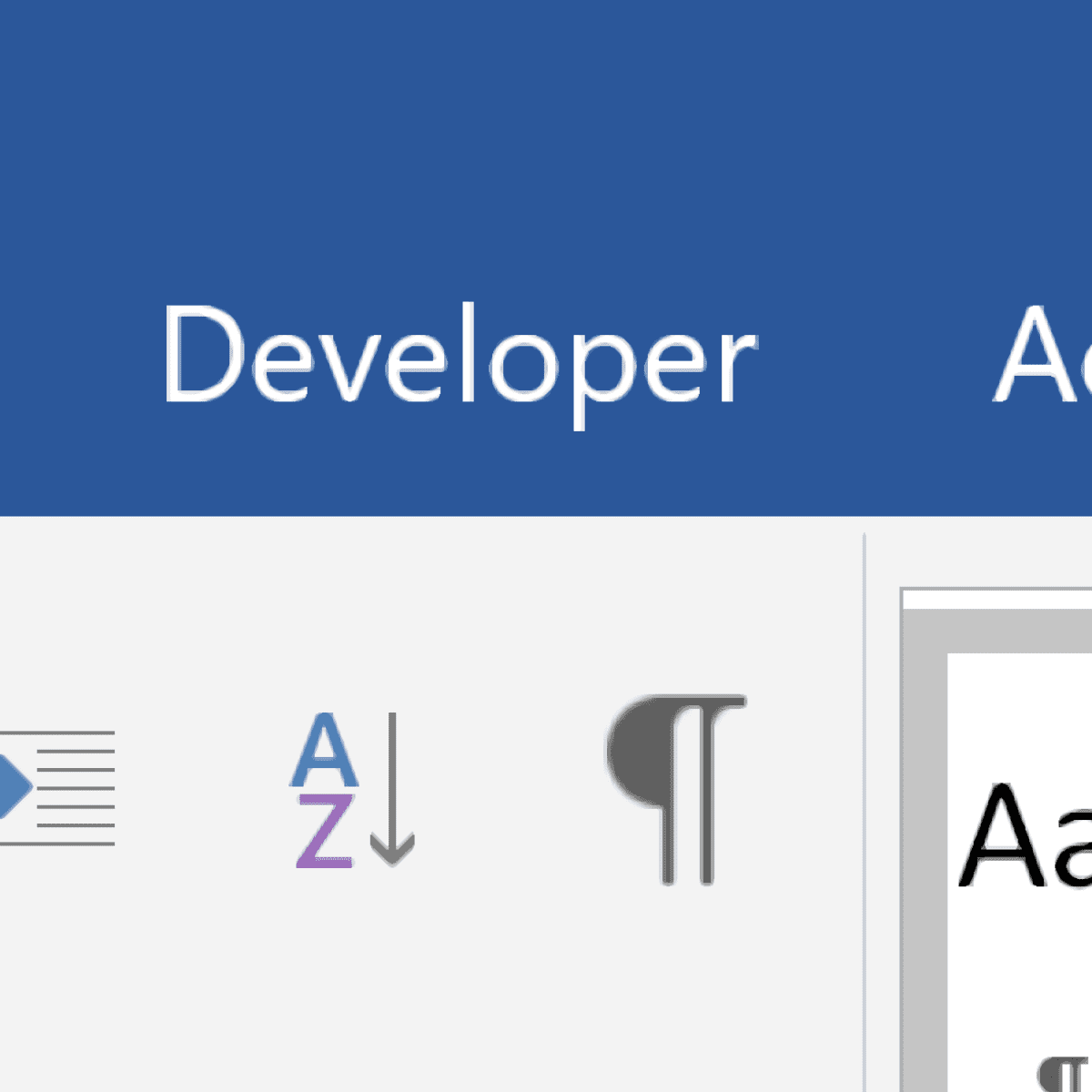 how to find developer tab in word 2007