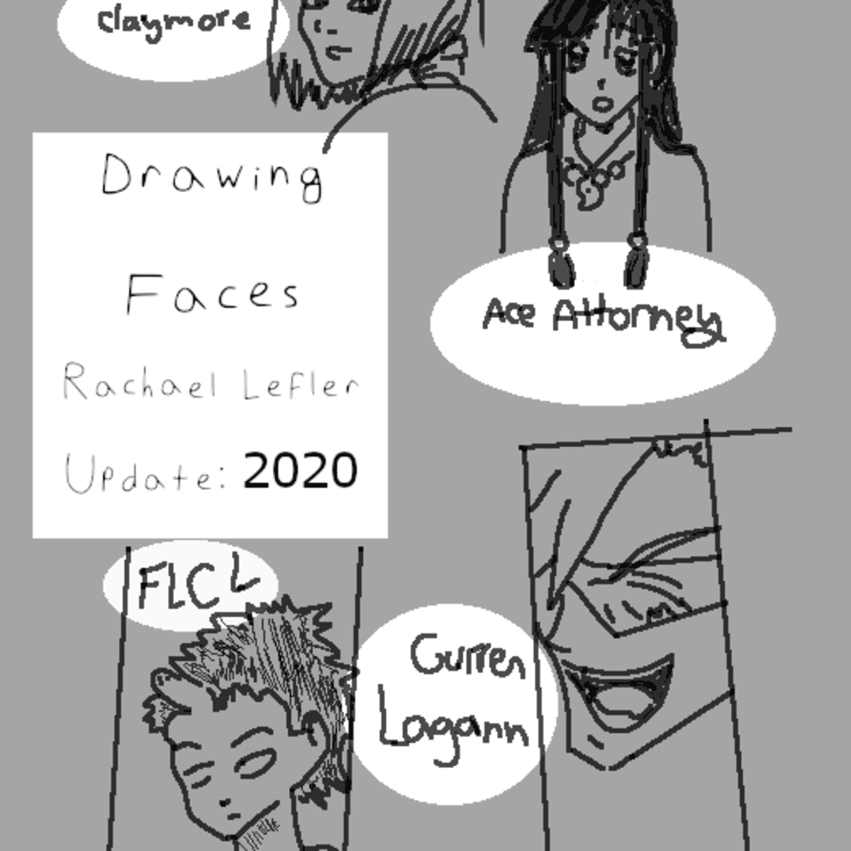 Guide to drawing female head and face characters