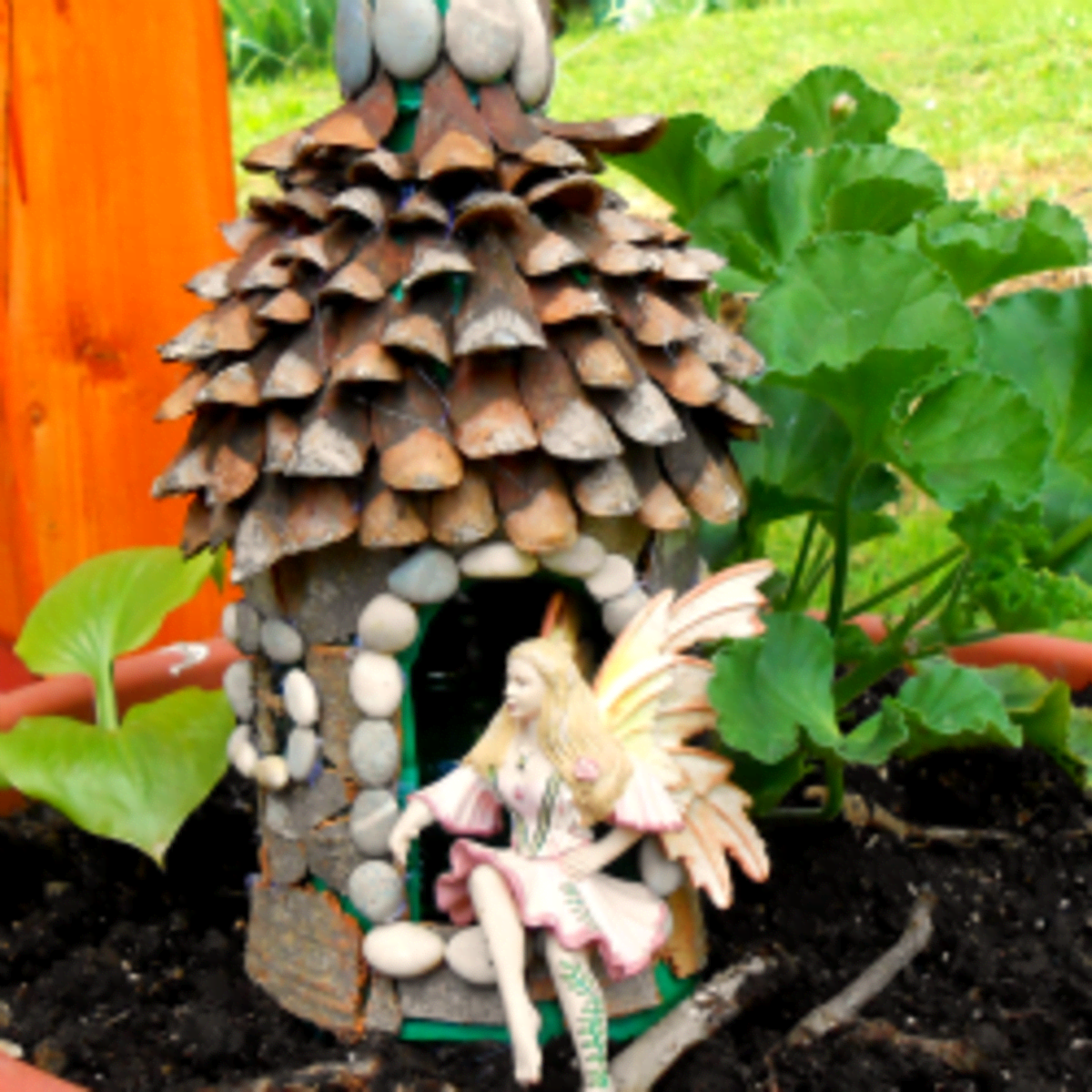 A Fairy House Made from an Old Bottle - Simple Practical Beautiful
