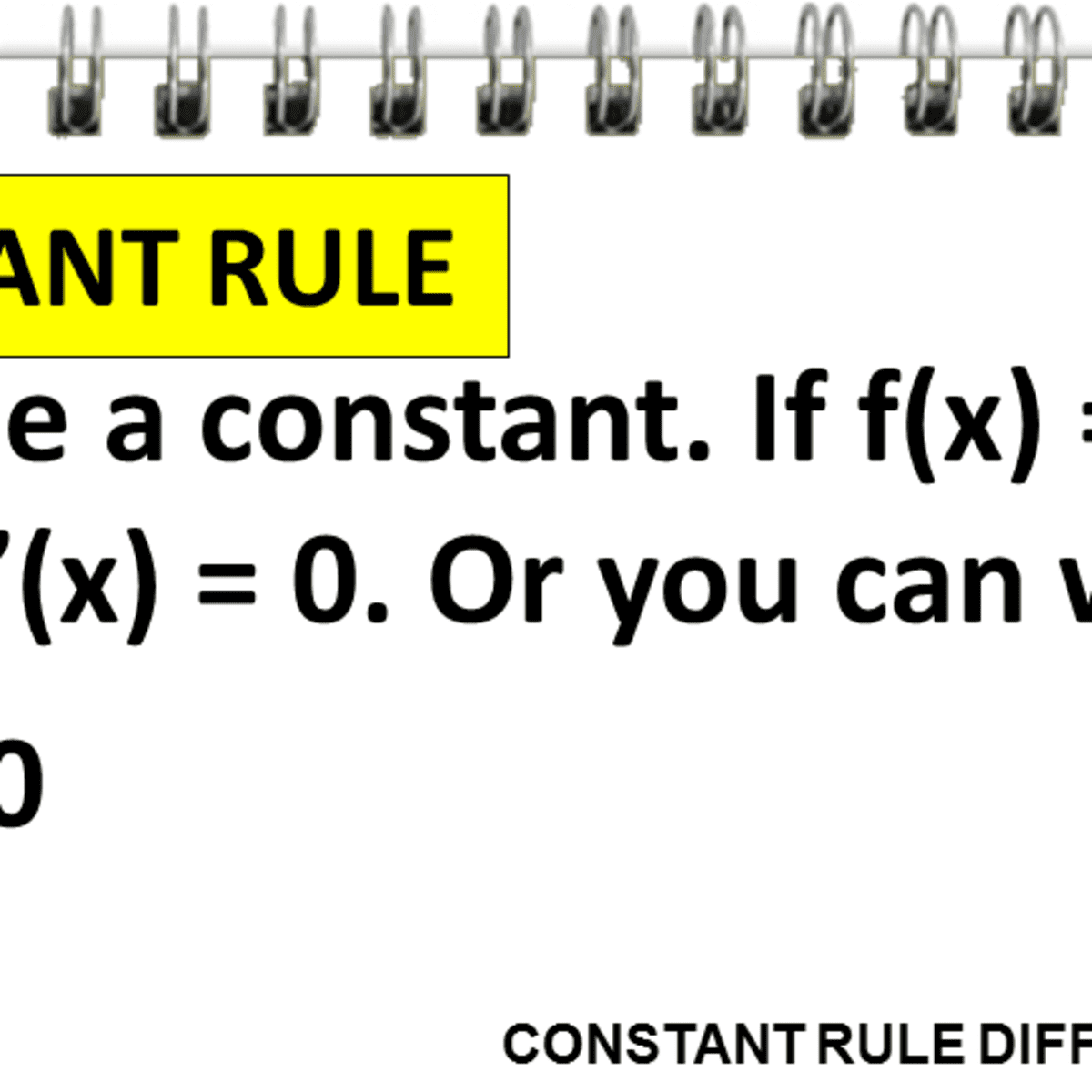 The Derivative Of A Constant With Examples Owlcation