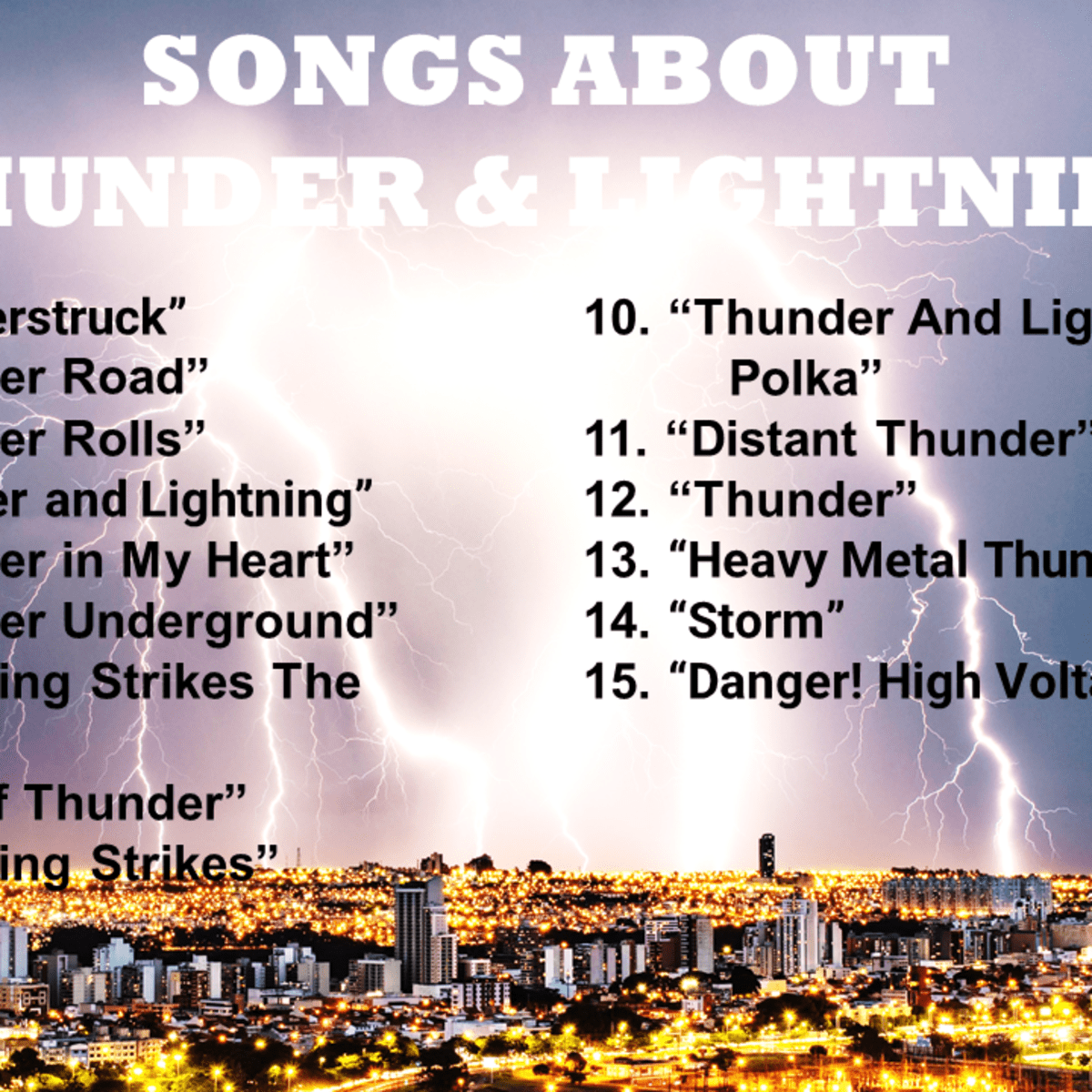 40 Songs About Thunder and Lightning - Spinditty