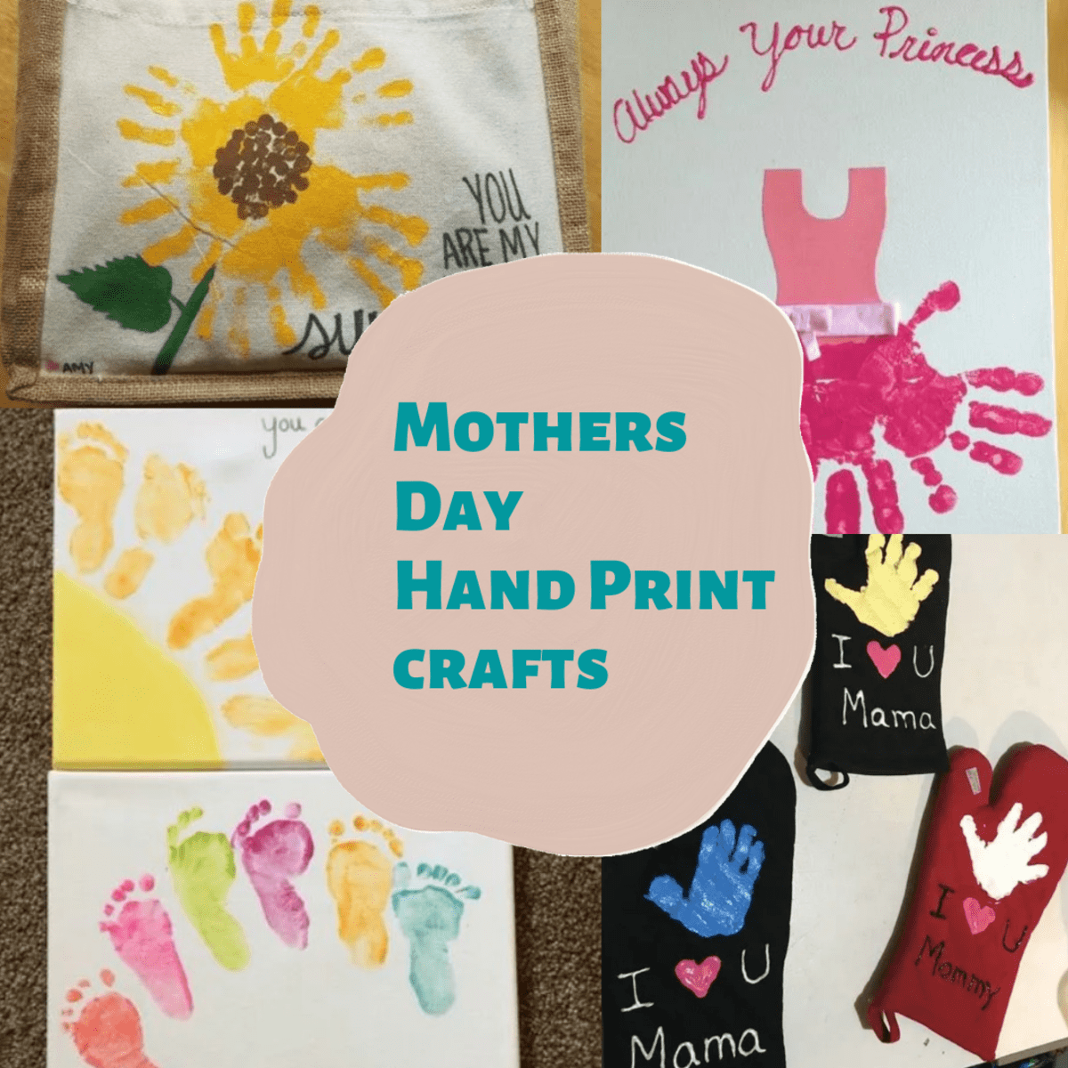 Tiny Ideas Family Handprint Frame and Paint Kit, DIY Crafts, Family Craft  Night, White Family Handprint DIY Frame