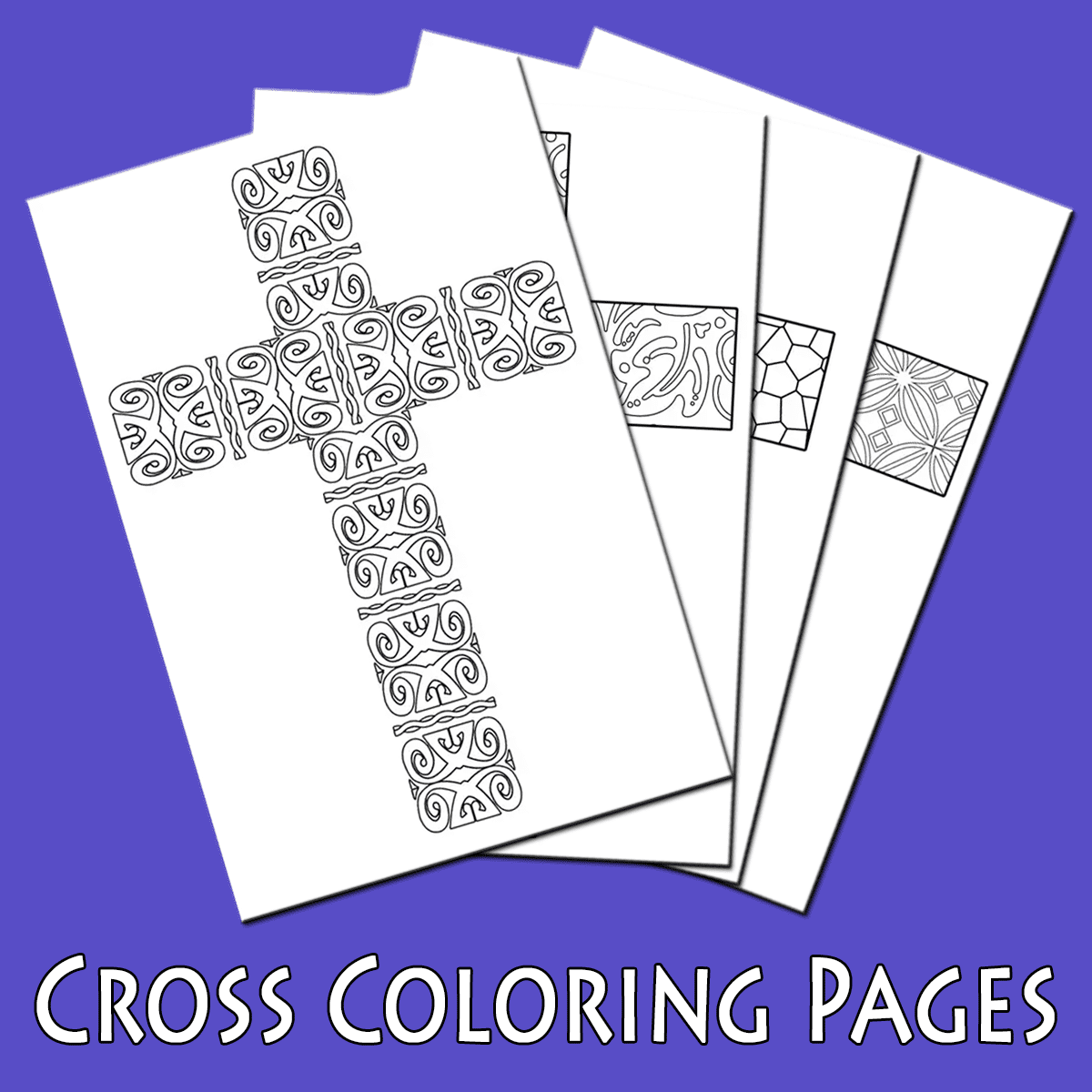 cross with heart coloring page