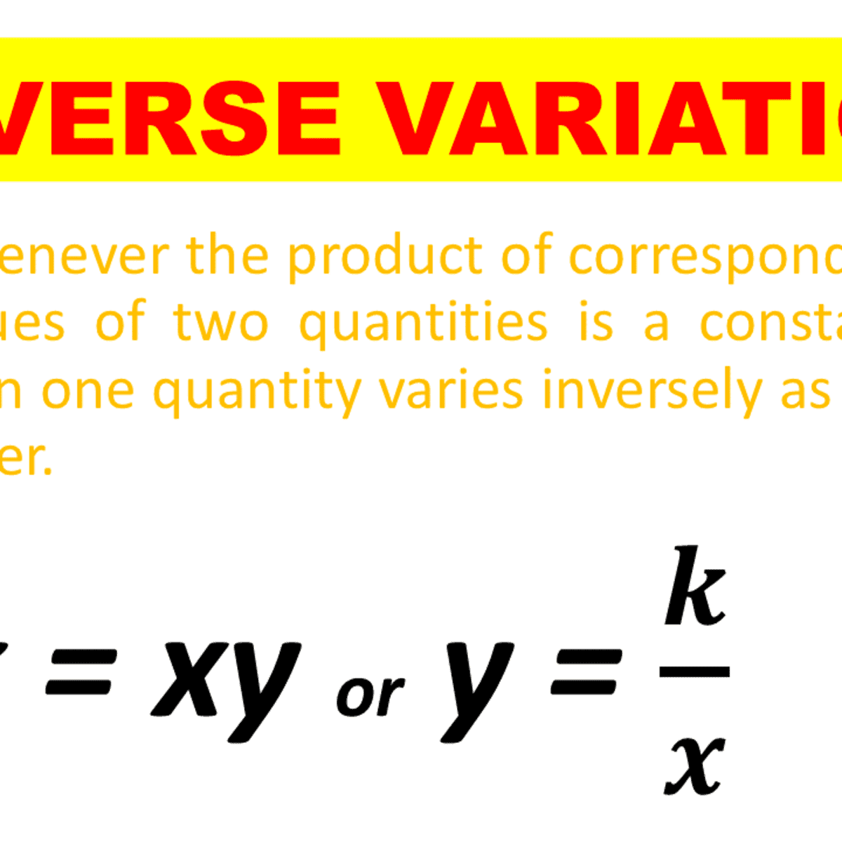 inverse variation real life examples