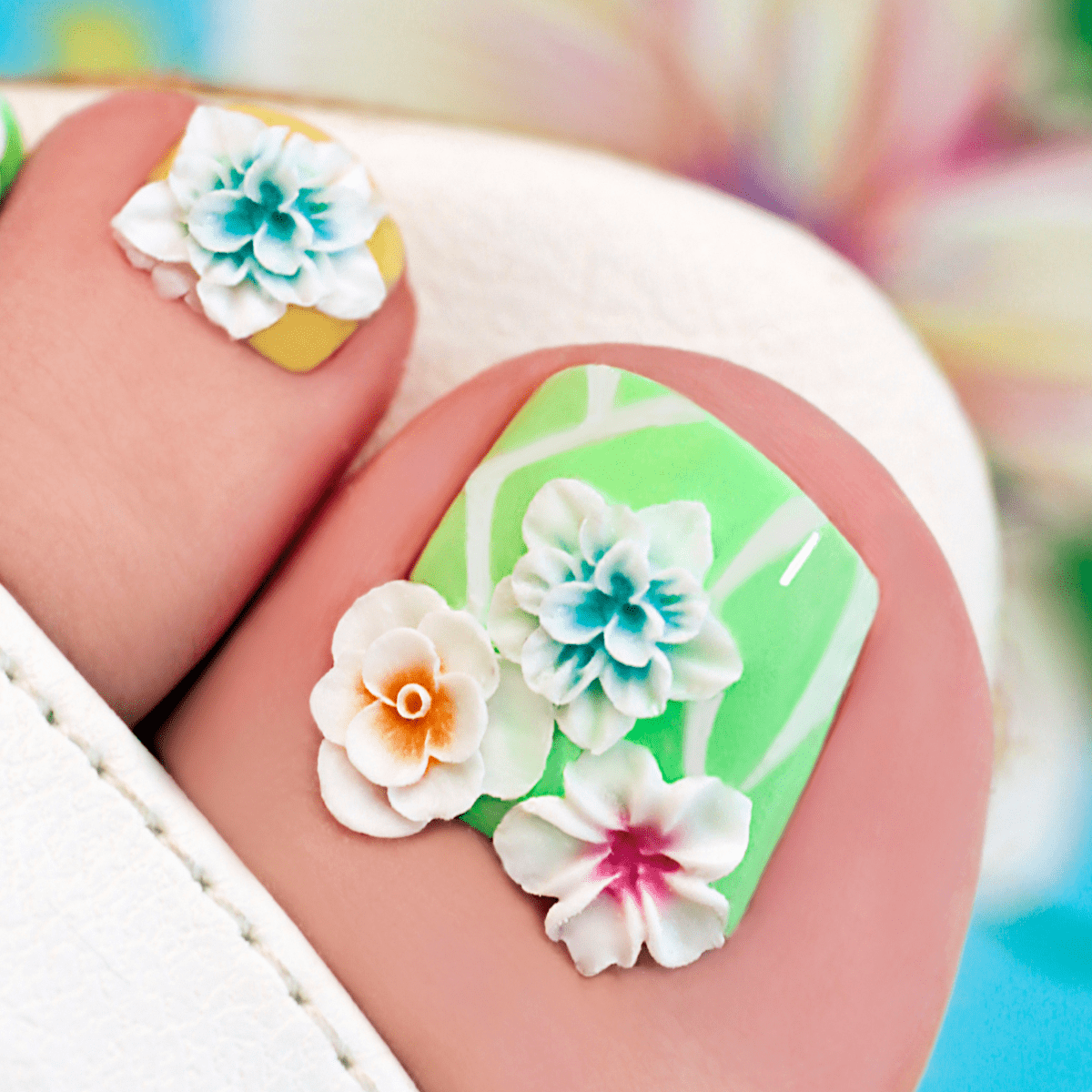 Nice, Simple, Flower Nail Designs Make for the Ideal Girly Result.