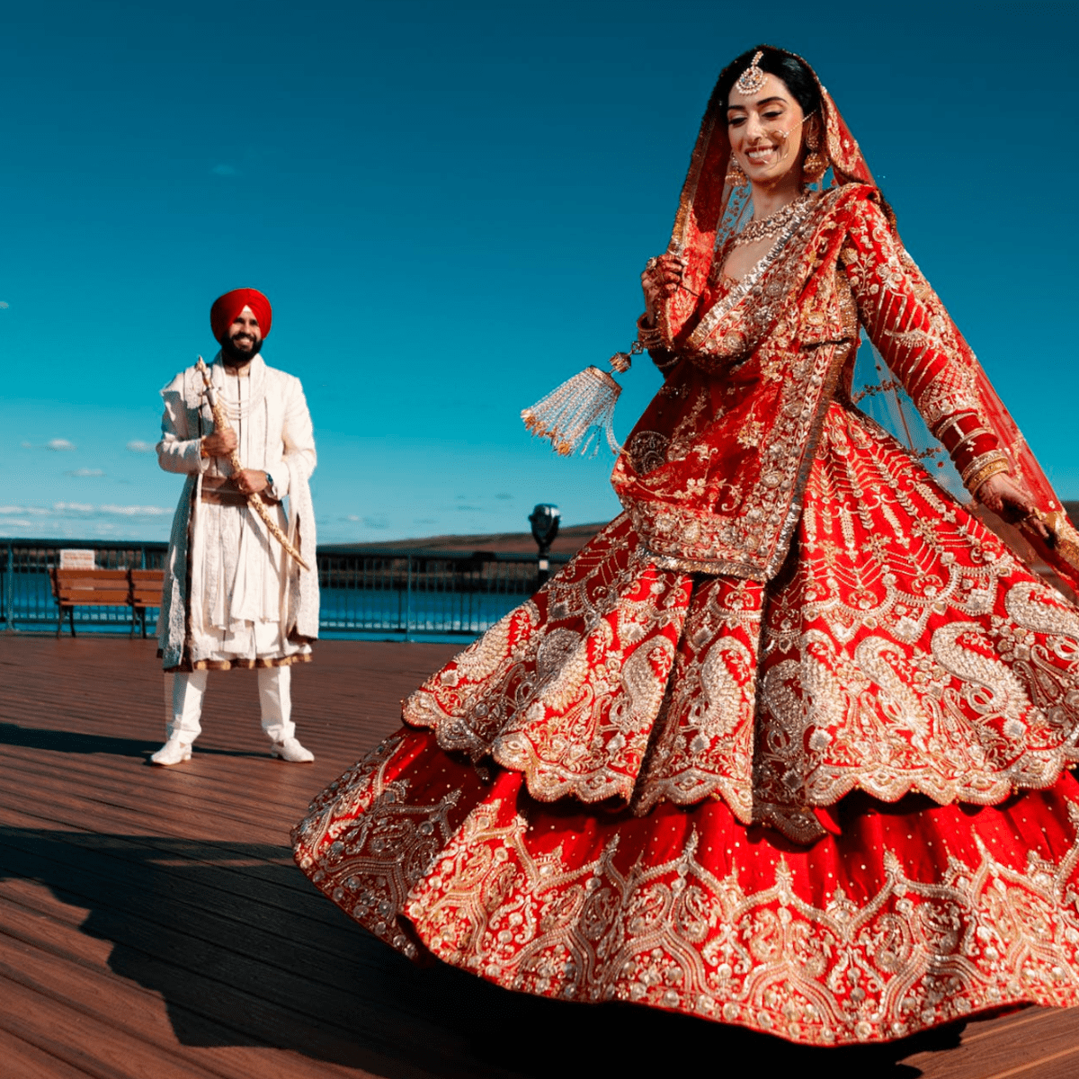 Heavy Indian Bridal Lehenga Shirt for Indian Bridal Wear – Nameera by Farooq