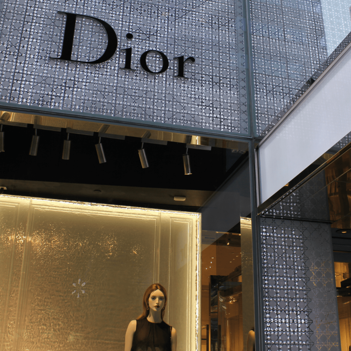Facade of a Christian Dior fashion store, shop, in Paris, France