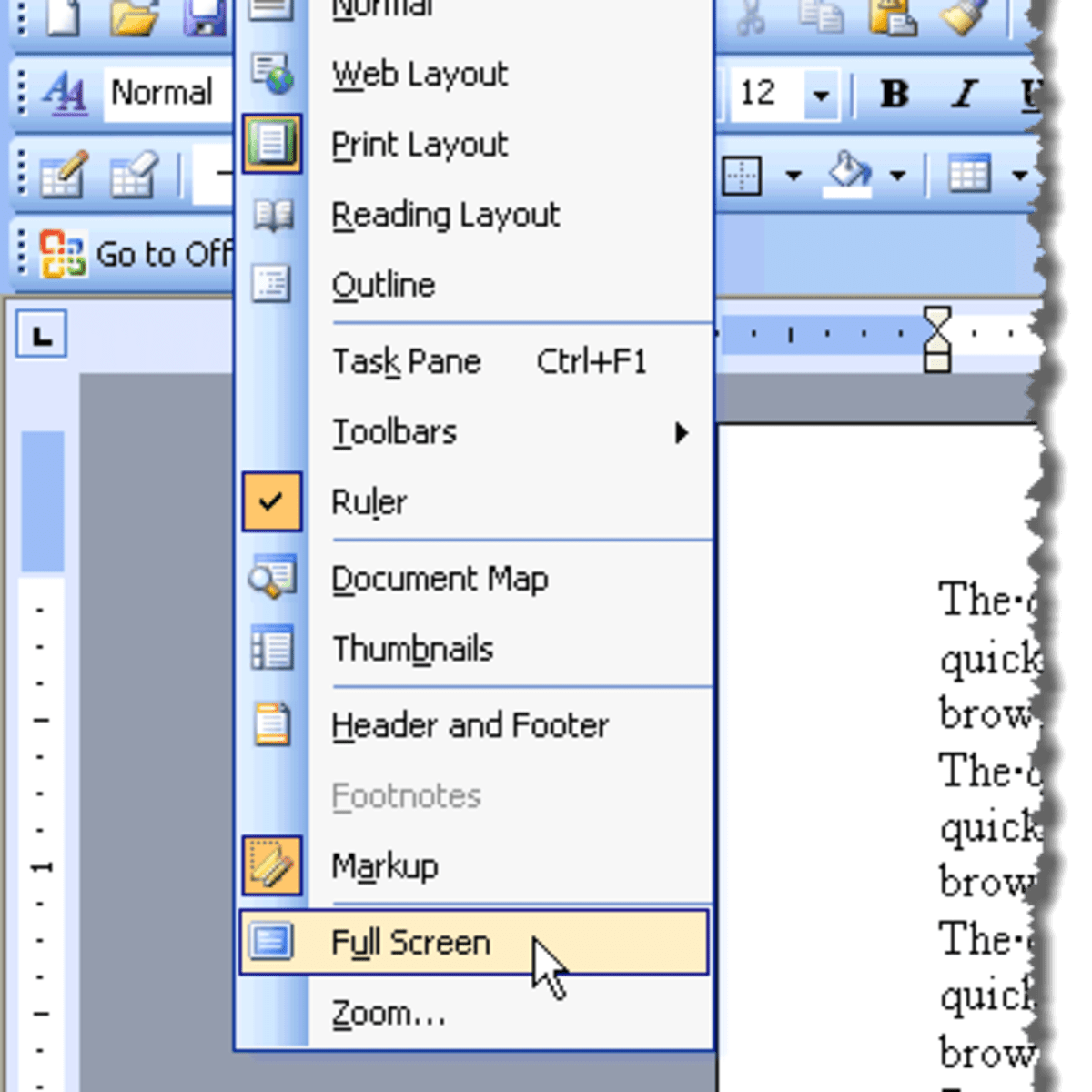 View Menu In Ms Word 03 Turbofuture