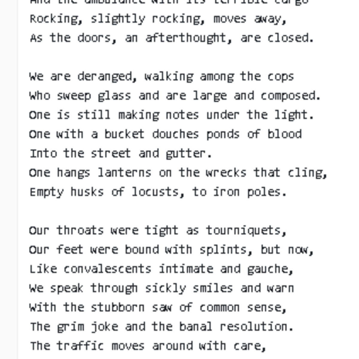 Analysis Of Poem Auto Wreck By Karl Shapiro Owlcation Education