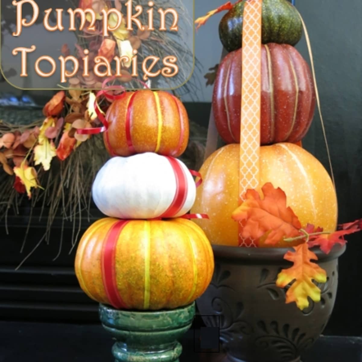 stacked pumpkin porch decor