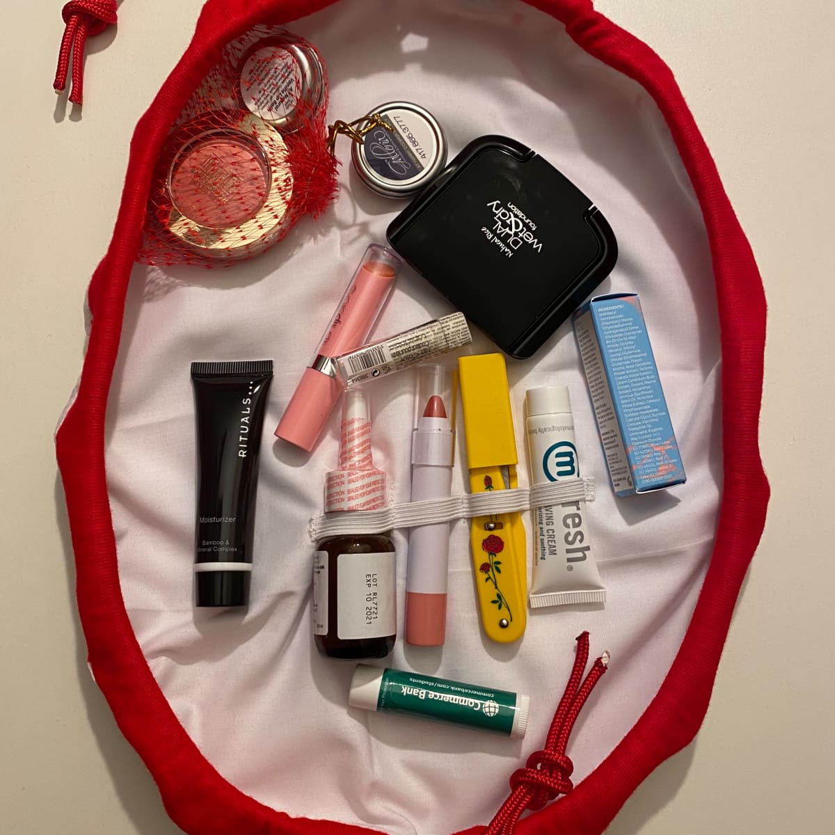 diy drawstring cosmetic bag