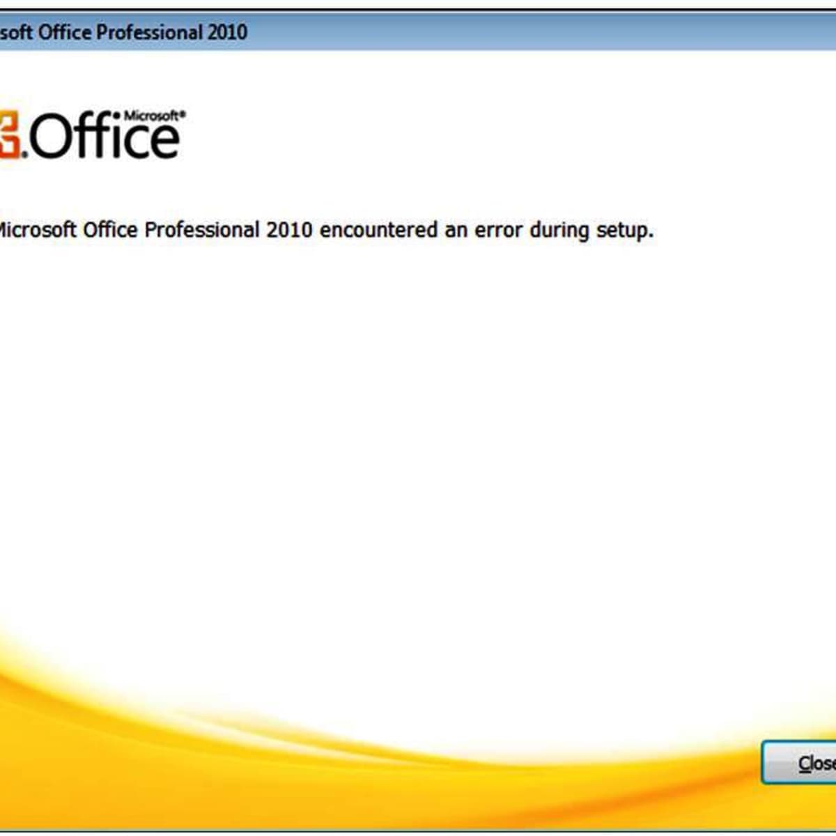 ms office professional plus 2010 encountered an error during setup error 2902