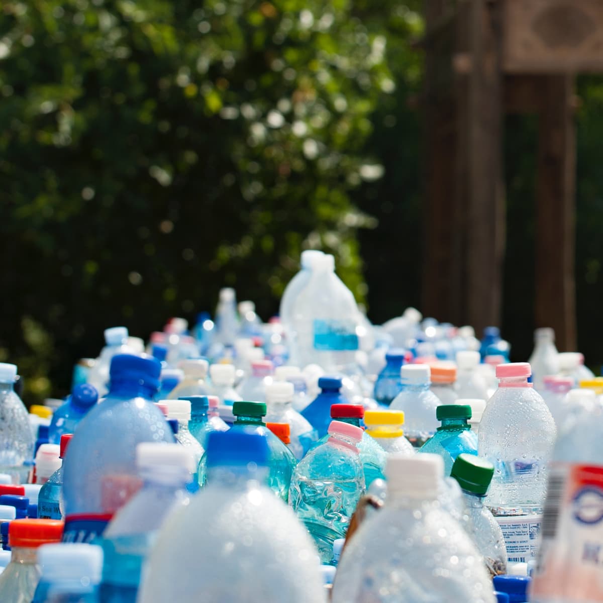 Recyclable plastic bottles store