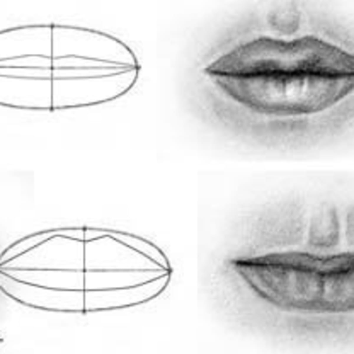 Как нарисовать улыбающиеся губы поэтапно без зубов