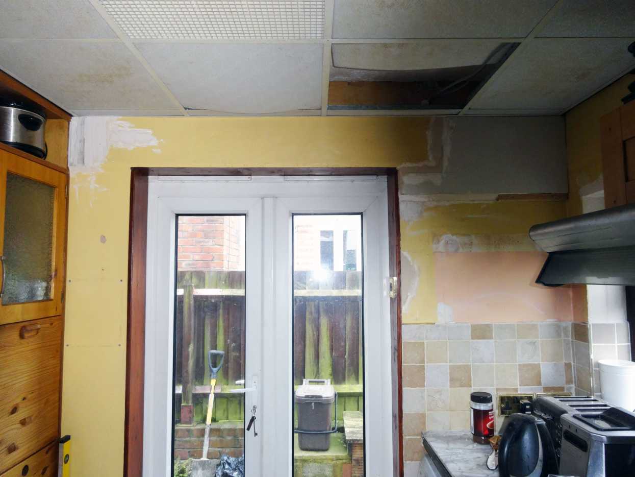 Kitchen Makeover Removing Brick Doorstep and Modifying Wall by the