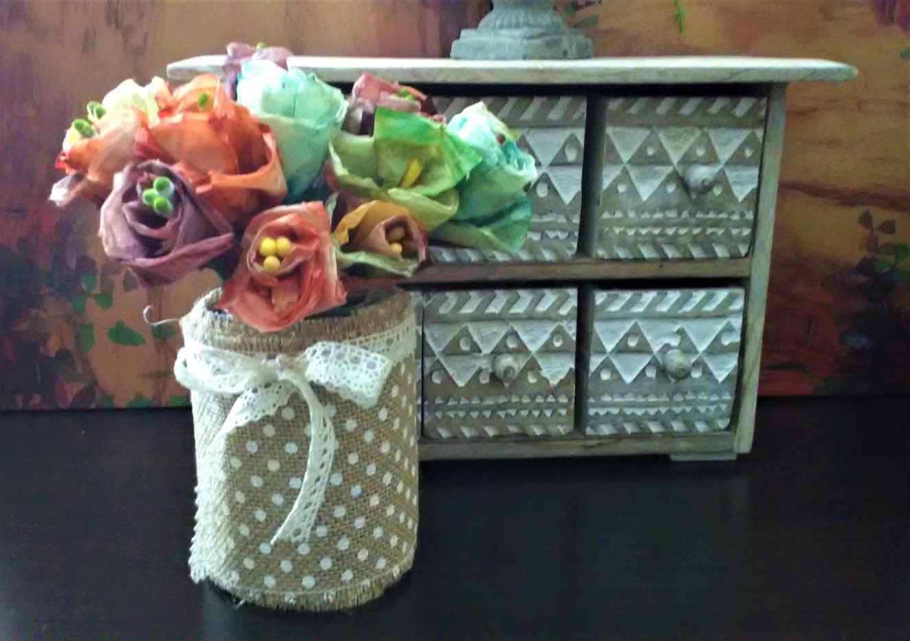 Recycled Tea Bags Tea Bag Rose Bouquet