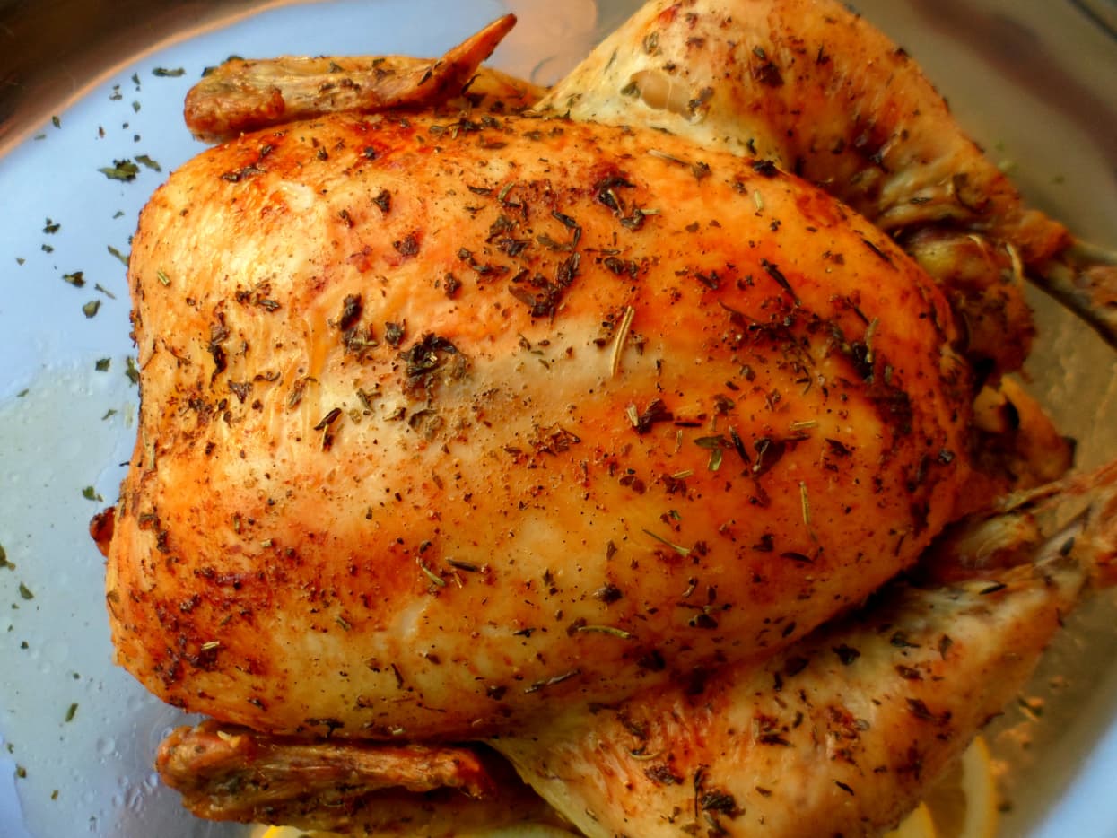 Lemon and Herb Roast Chicken Recipe - Delishably