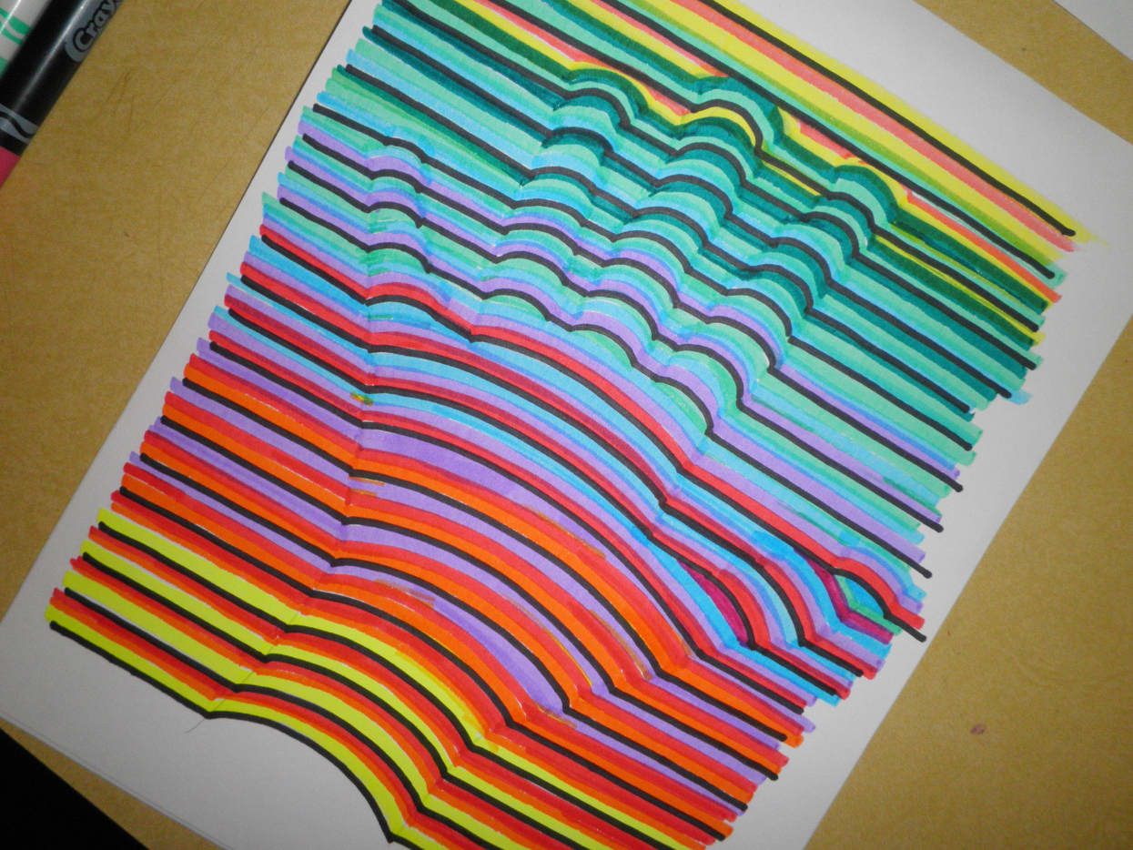 How to Draw a Colorful 3D Handprint Optical Illusion Art