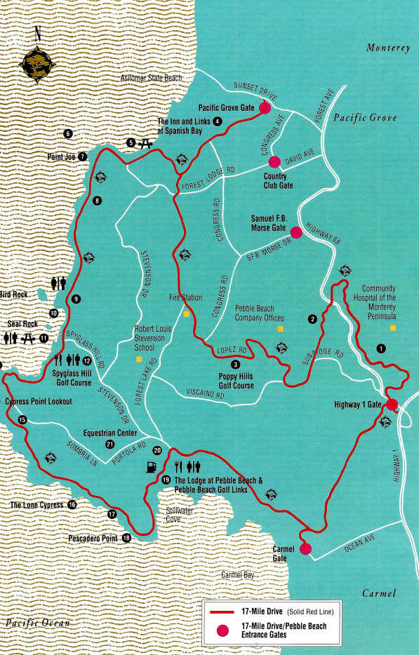 Famous 17Mile Drive in California (Including Pebble Beach and Seacoast