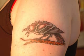 Tatouage de corbeau.