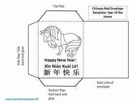 Printable Envelopes and Bookmarks for Year of the Horse, Chinese New ...