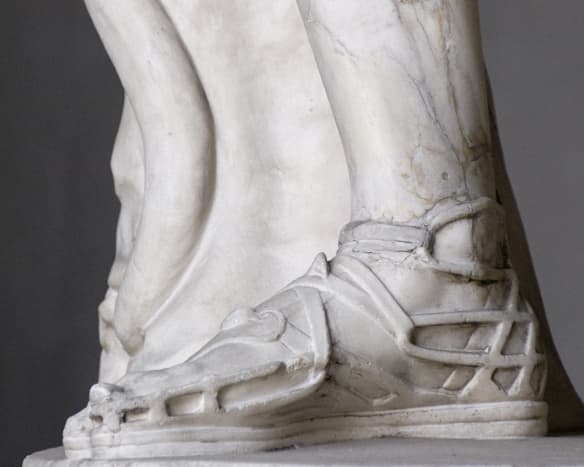 These gladiator sandals from a copy of an Ancient Roman statue would look just fine today.