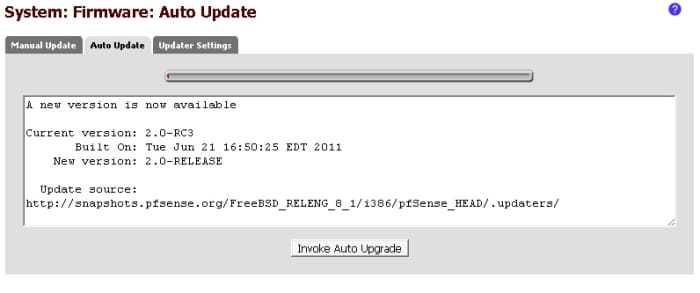 Click on firmware in the system menu to access the auto updater.