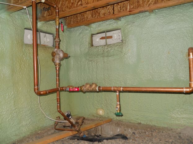 There are 2 red valves and 1 green valve in this photo; do you know which is which?